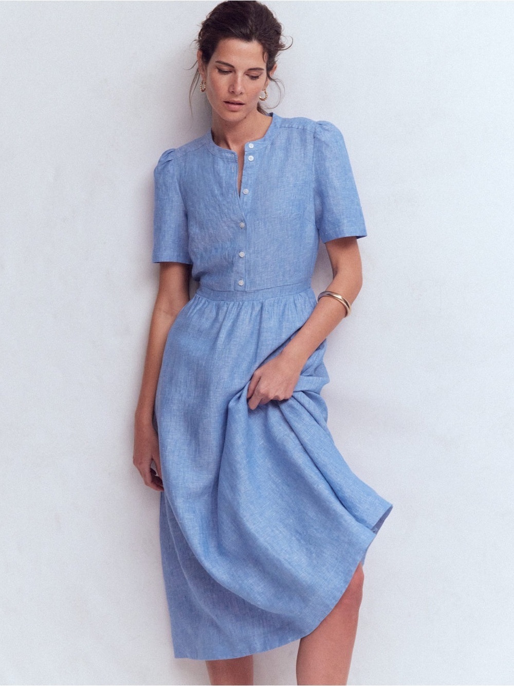 Ivy Midikleid aus Leinen